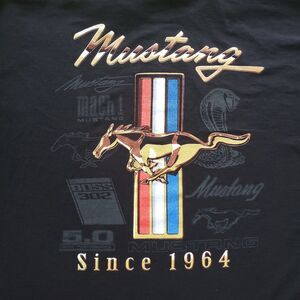Ford Mustang T Shirt Mens 2XL Black Running Pony Emblem Since 1964 Gildan Cotton